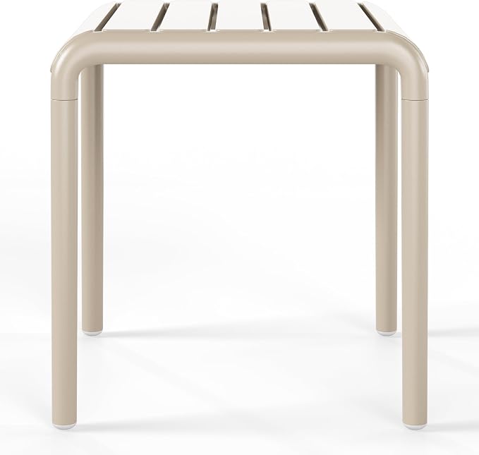 WestinTrends Playa Plastic Modern Outdoor Patio Accent Side Tables (Set of 2), Sand