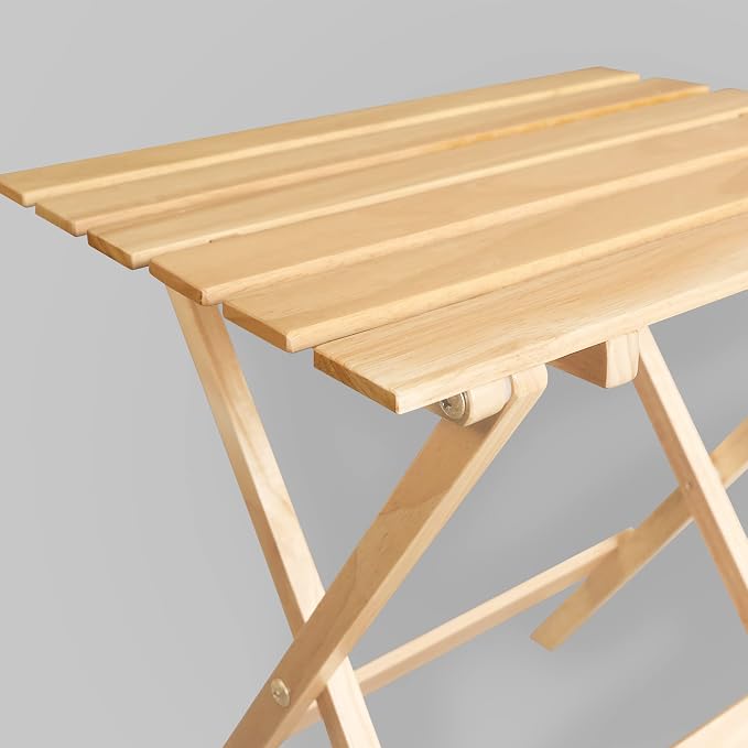 Casual Home Small Folding Side Table (2-Piece Set), 100% Solid Wood, Portable Patio Outdoor Small Table, Plant Stand, No Assembly