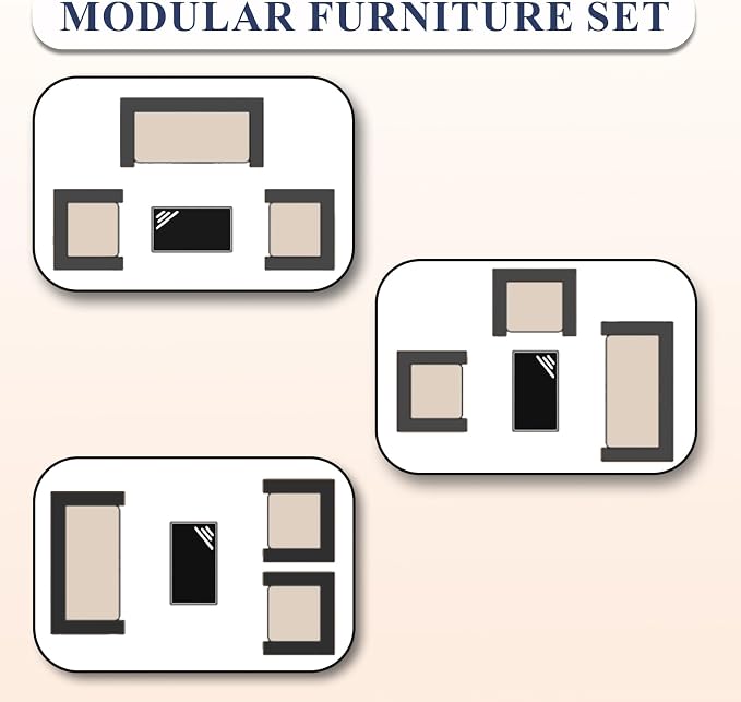 ALAULM Outdoor Patio Furniture Set, 4 Pieces Patio Conversation Set Wicker Chairs with Glass Table and Soft Cushion for Porch,Backyard, Poolside (Sand)