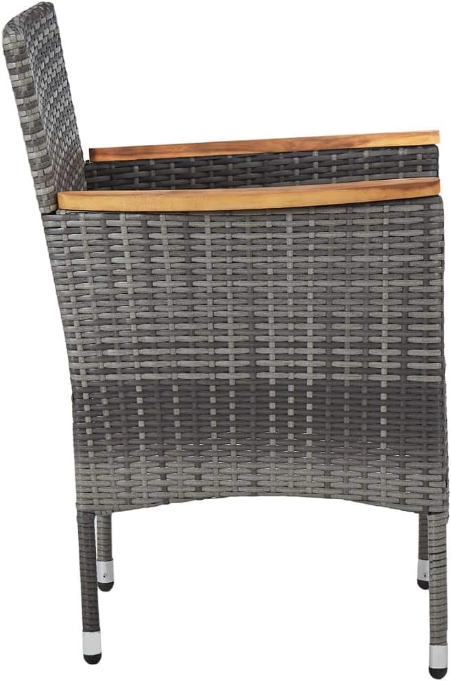 5-Piece Outdoor Dining Set in Grey and Brown with Plush Cushions and Sturdy Steel Frame for Patio Garden