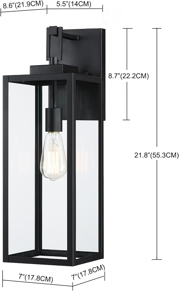 2 Pack 22" Large Size Outdoor Wall Sconce,22 Inch Outdoor Wall Lantern Light for Garage Porch Light Extra Large Exterior Light Fixture for Porch Patio