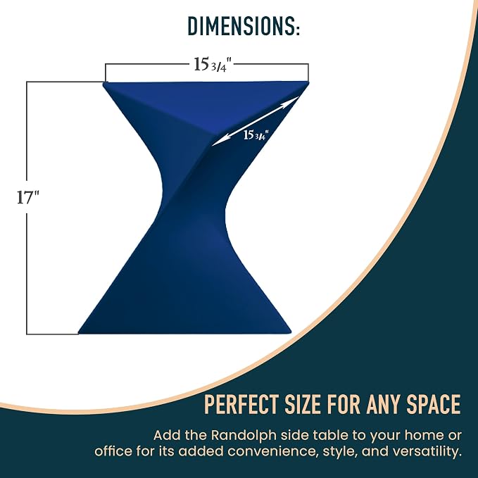 LeisureMod 15.75" Navy Blue Stackable Side Table - Weather-Resistant Plastic Triangular Accent End Table for Indoor & Outdoor Use