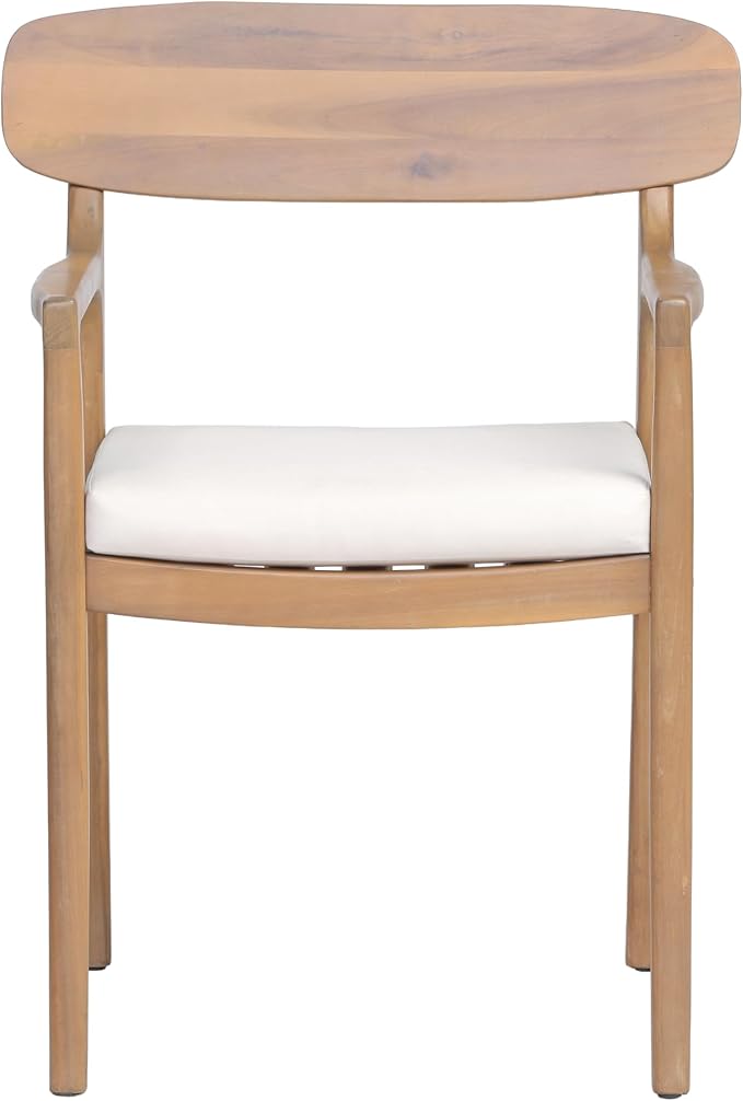 Christopher Knight Home Zoa Acacia Wood Dining Set for 6, Outdoor Dining Table with Dual Slatted Pedestal Bases, Outdoor Dining Chairs with Cushions, 7 Piece Patio Dinner Set, Beige/Teak