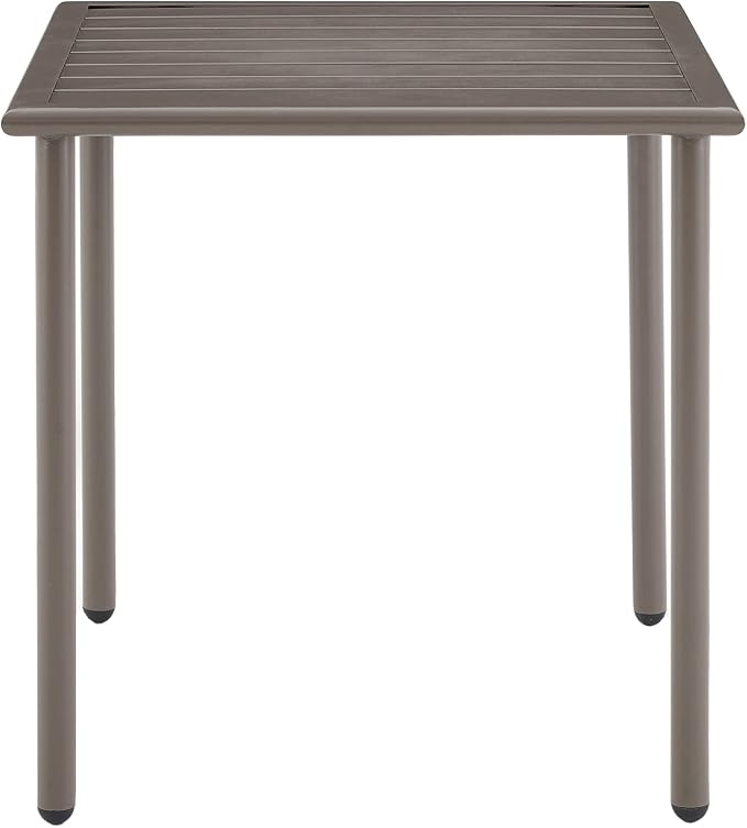 Crosley Furniture Cali Bay Weather Resistant Metal Outdoor Side Table for Patio, Deck, Porch, Light Brown