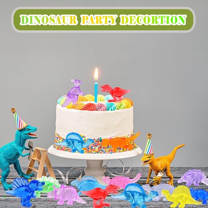 180 Pcs Mini Dinosaur Figures, Mini Resin Animals Figures to Hide, Small Plastic Dinosaur Figurines Miniature Ornaments Diving Gems for Vase Filler Fairy Garden Dino Party Decorations (Tiny Dinosaur)