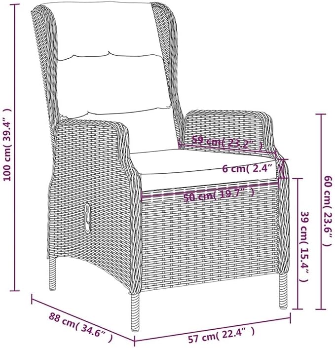 BOWERY HILL Contemporary Patio Dining Set, 5-Piece, Synthetic Poly Rattan, Powder-Coated Steel Frame, Dark Gray/Black Finish, Cushioned Seating, Space-Saving Square Design for Outdoor Garden or