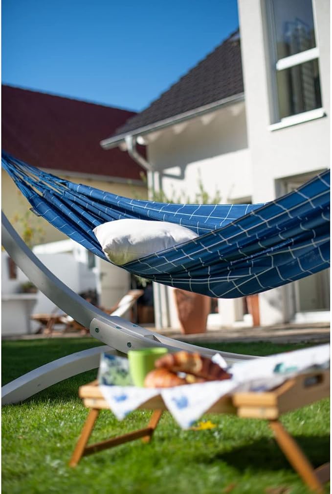 LA SIESTA Brisa Double Outdoor Hammock — Colombian-Made Polypropylene, UV & Weather Resistant, for Backyard & Patio - Marine