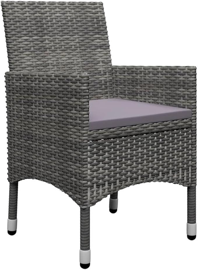 Afuera Living Outdoor Dining Set, Solid Acacia Wood Table and Powder-Coated Steel/PE Rattan Chairs, Gray Finish, 11-Piece Weather-Resistant Patio Furniture for Garden, Terrace, or Balcony, Seats 10