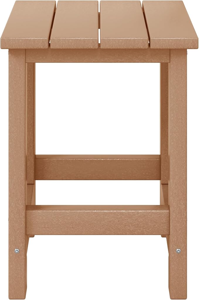 WestinTrends Malibu Kids Outdoor Patio Furniture HDPE Adirondack Square Side Table, Teak