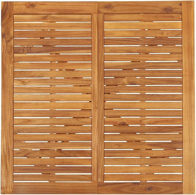 vidaXL Square Patio Table - Outdoor Dining Furniture in Solid Acacia Wood, Sturdy Cross Legs, Easy Assembly and Maintenance, Brown, 43.3"x43.3"x29.5"