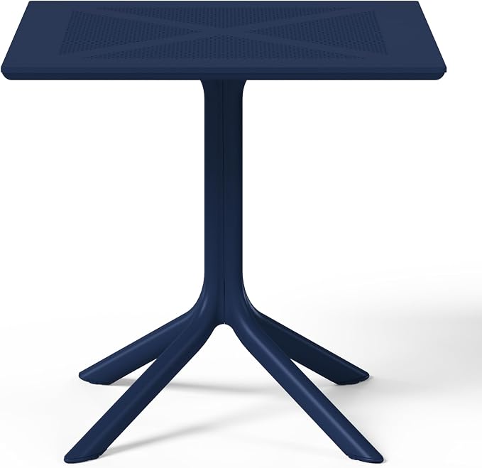 WestinTrends Playa 31.5" Square Plastic Outdoor Patio Dining Table for 4, Navy Blue