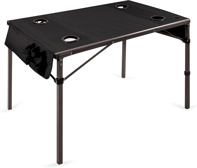 ONIVA - a Picnic Time Brand Travel Portable Soft Top Folding Table for Camping and Outdoors with Carry Bag, (Black) 6 x 6 x 43