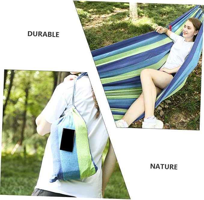 Abaodam Double Camping Hammock Canvas Swing for Outdoor and Indoor Use Thickened and Widened Portable Hanging Hammock Suitable for Adults