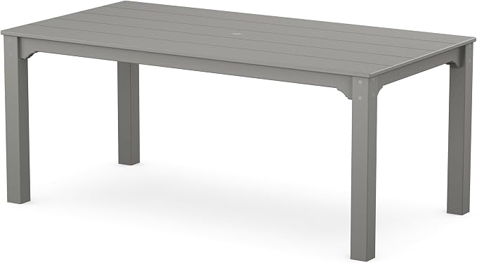 Martha Stewart by POLYWOOD® Chinoiserie Parsons 38" x 72" Dining Table in Slate Grey