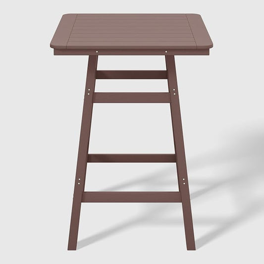 WestinTrends Malibu Square Outdoor Patio Bistro Bar Table with Umbrella Hole 42" Tall, Dark Brown