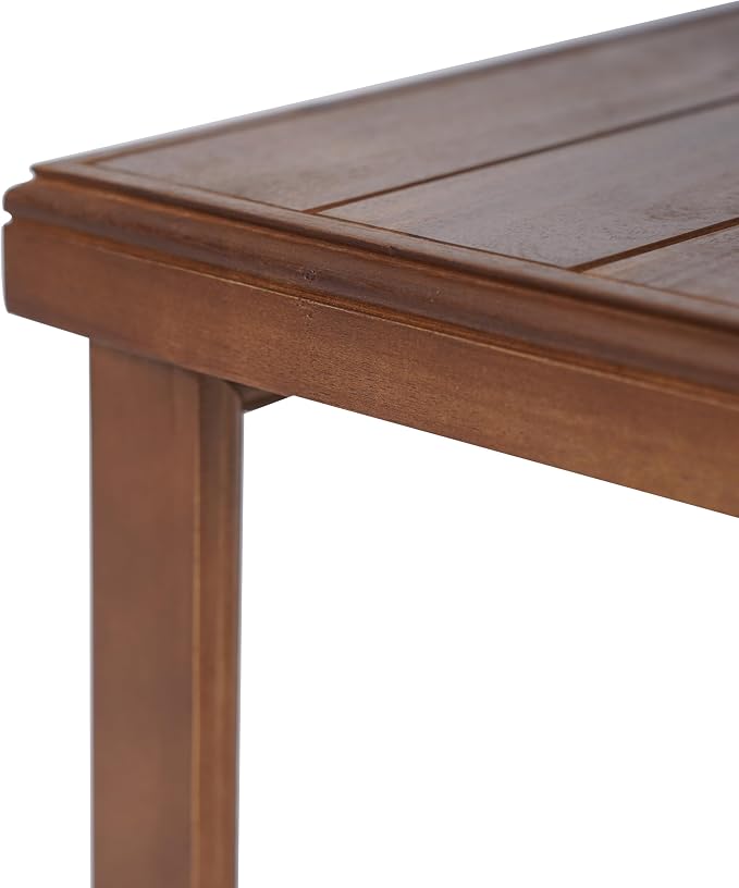 Outdoor Square Side Table with Acacia Wood Frame, Mocha