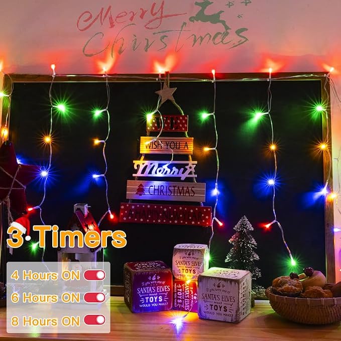 Ollny Icicle Lights for Outside 400LED 32FT, Multicolor Christmas Light with Remote 8Modes Timers Waterproof, Plug in Connectable Hanging Lights for Outdoor Indoor House Roof Holiday