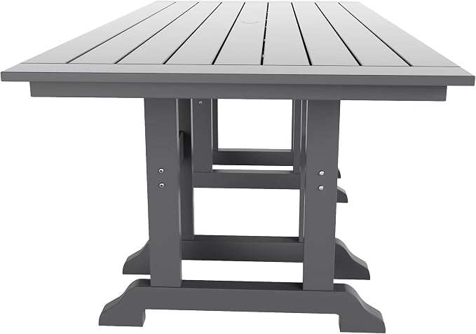 HDPE Laguna 38" X 73" Rectangular Dining Table,Gray