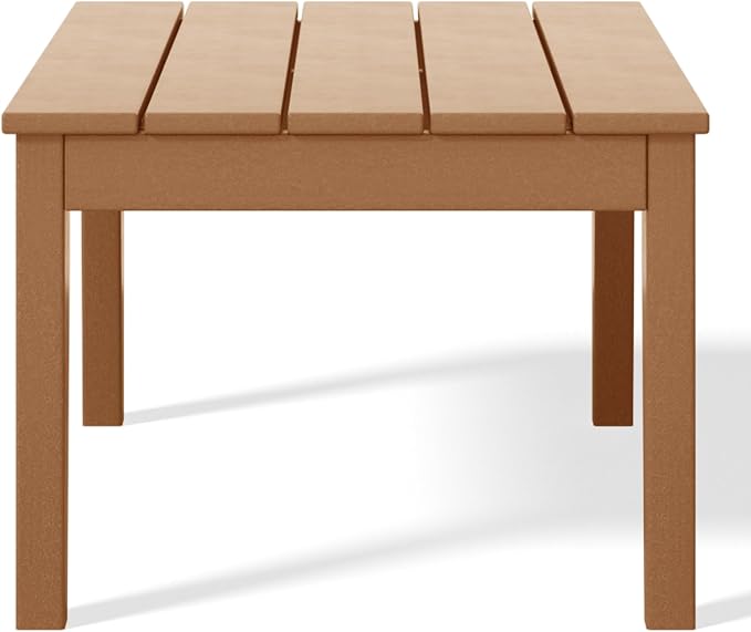 WestinTrends Malibu Low Outdoor HDPE Patio Rectangle Coffee Table, Teak