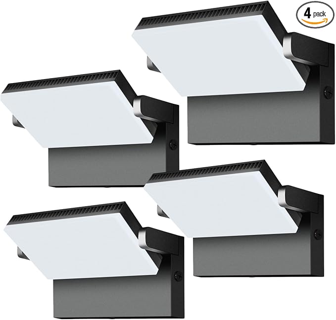 18000LM Modern Security Flood Light, 360° Rotatable Areas Lighting | 4Pack,120W 5000K, IP65 Waterproof, Ani-Rust, Wall Mount Outdoor Wall Light for Yard, Building, House