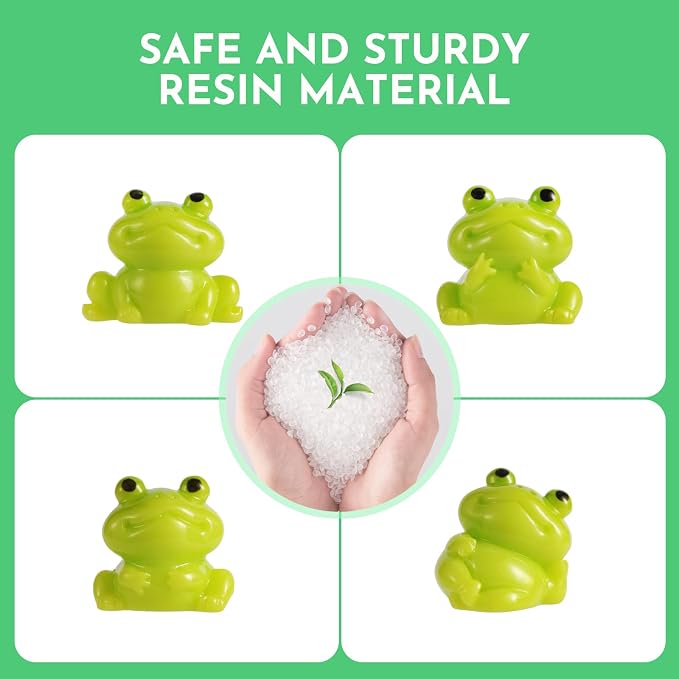 36pcs Mini Resin Frogs with Mini Suitcase Fairy Garden Accessory | Tiny Frogs Little Small Resin Animals for Landscape, Succulents Decor, DIY Craft