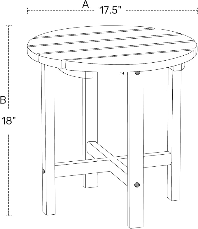 HDPE Altura Round 18" Side Table, Black