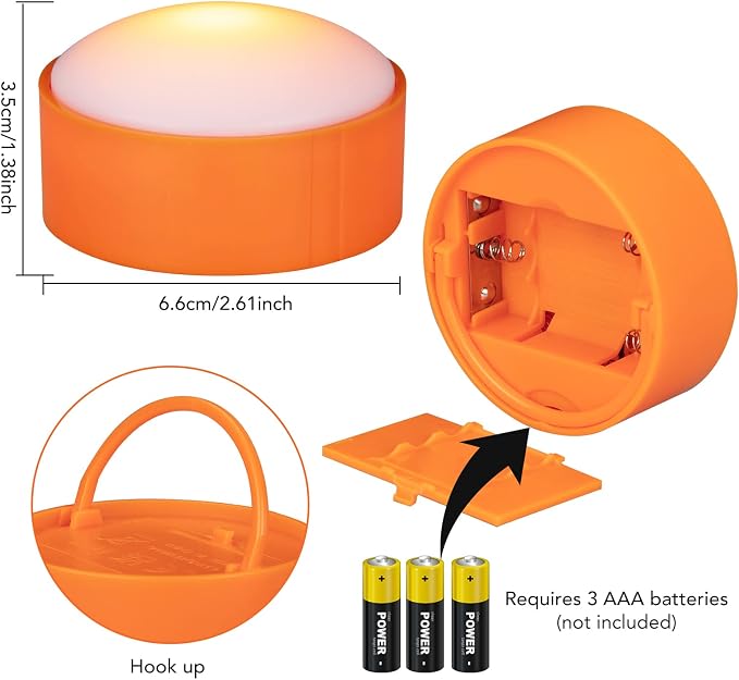 SOLLED 4-Pack Halloween Led Pumpkin Lights, Flickering Flameless Candles with Remote Control and Timer, Jack O Lantern Lights Battery Operated for Halloween