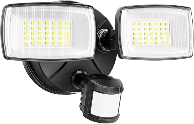 Onforu Battery Powered Motion Sensor Outdoor Lights, Security Floodlight | Easy to install anywhere for temporary lighting at porch shed fence, 1500LM wireless battery operated LED flood light