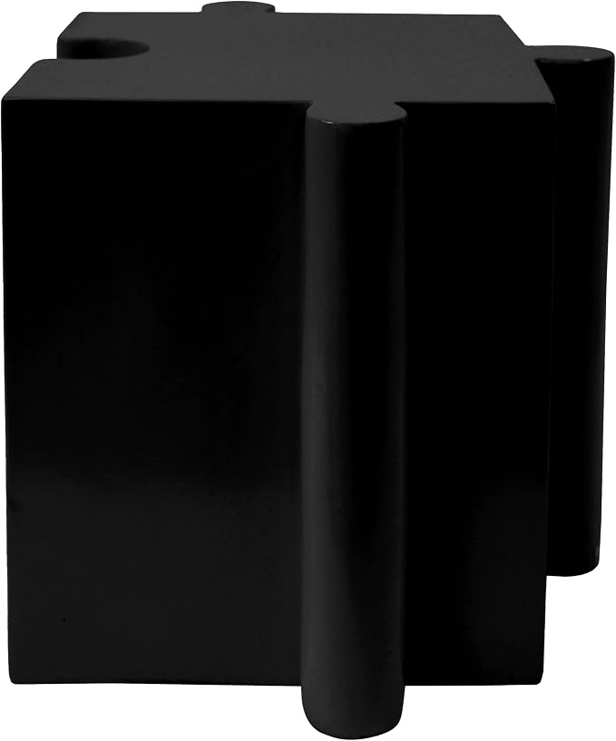 Christopher Knight Home Daton Interlocking Puzzle Outdoor Side Table, Lightweight Concrete Patio Coffee Table, Convex Edge MGO Modular End Table, Creative Set Up for Indoor&Outdoor Use, Black