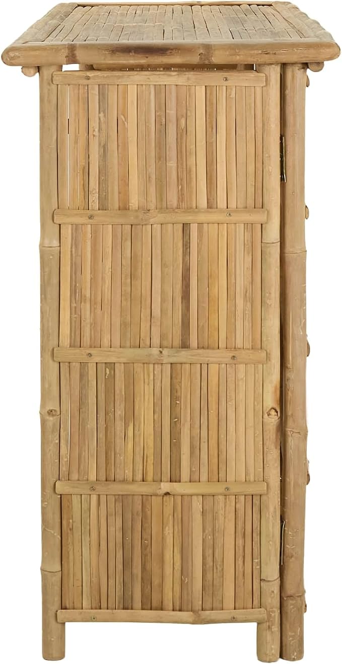 vidaXL Outdoor Bar Table Natural 45.28 x 21.65 x 41.34 in Bamboo, Chic Outdoor Bar Table, Perfect for Summer Parties, Patio Hangouts, Garden Eats, Eco-Friendly Design
