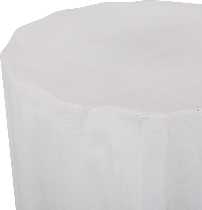Concrete Side Table, Antique White, Round