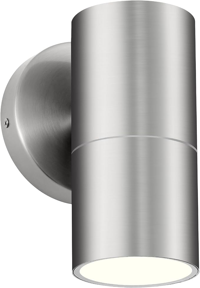 Ken & Ricky Modern Stainless Outdoor Wall Sconce Lights,Brush Nickel，1 PK | Downward Outside Wall Light With Glass Cover,No Glare Exterior Lighting Fixtures,For House Front Porch Garage Patio Entryway