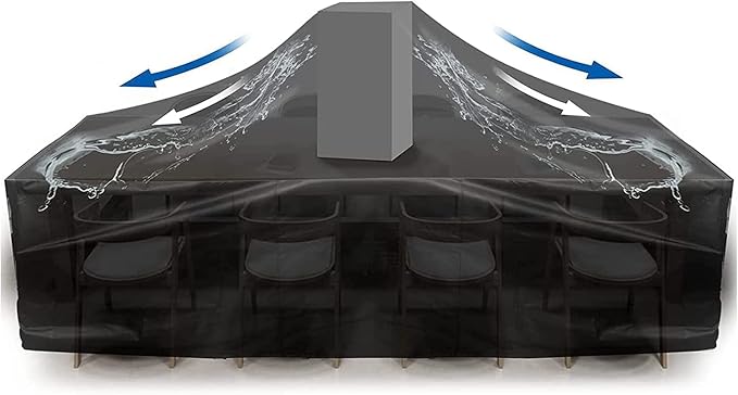 Patio Furniture Covers Waterproof, Outdoor Furniture Covers Rip-proof for Patio Furniture Set Table and Chairs, Windproof UV and Fade Resistant Outdoor Sectional Cover 74"L X 47"W X 28"H