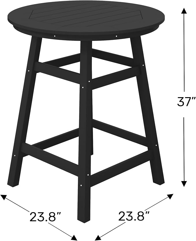 WestinTrends Outdoor 35" HDPE Round Patio Counter Height Bar Table, Pacific Blue