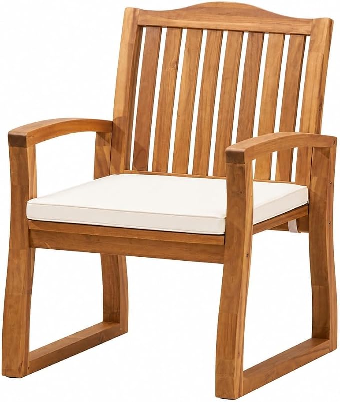 VilroCaz 7 Pieces Acacia Wood Outdoor Dining Set, All-Weather Extendable Table Large Table and 6 Armchairs for Lawn Backyard Garden Deck Poolside (Teak-NG)