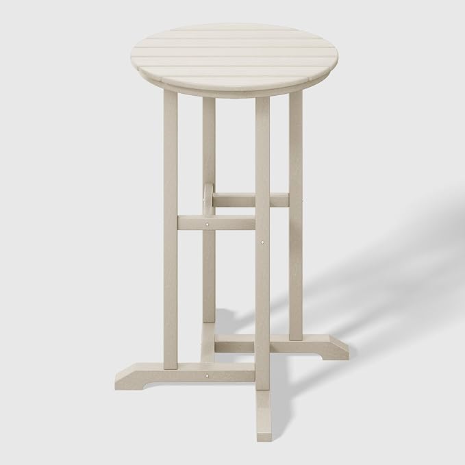 WestinTrends Malibu 37" Counter Height Round Outdoor Patio Bistro Bar Table, Sand