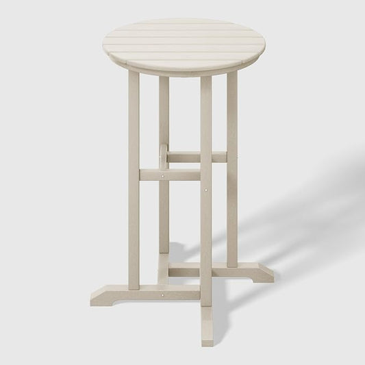 WestinTrends Malibu 37" Counter Height Round Outdoor Patio Bistro Bar Table, Sand