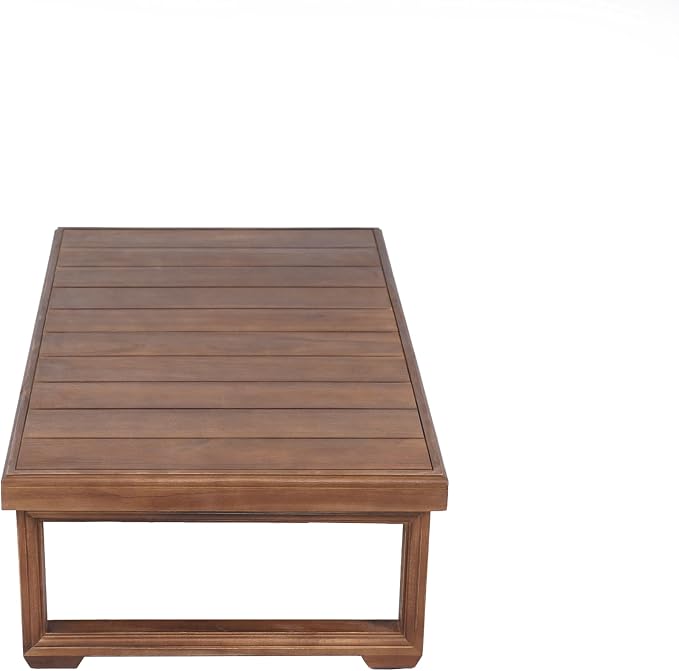 Christopher Knight Home Westchester Rectangular Outdoor Coffee Table, Slat Panel Side Table, Acacia Wood Side Desk for Backyard Balcony Garden, Weather Resistant Patio Tea Table, Mocha