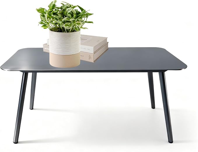 Aluminum Outdoor Side Table, Rustproof Patio Coffee Table | Powder-coated scratch-proof aluminum tabletop, sturdy all-weather frame, easy assembly for garden pool balcony