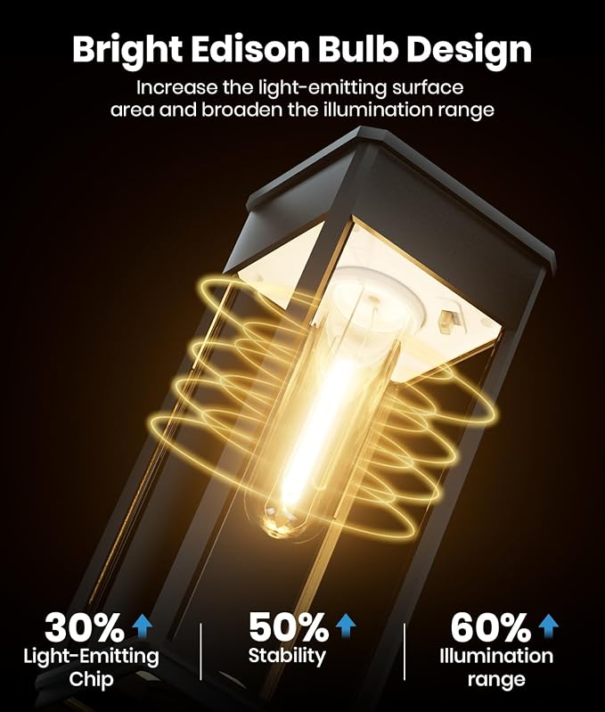 ALFIOT Solar Pathway Lights Outdoor, 2 Pack Bright Solar Lights Outdoor, IP65 Waterproof Solar Garden Lights Solar Powered Landscape Lighting for Yard Patio Walkway Driveway Pathway (Warm White)