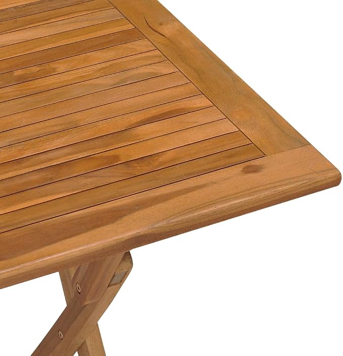 vidaXL Outdoor Dining Table, Folding Patio Table, Garden Table, Garden Furniture for Front Porch Deck Lawn Backyard, Farmhouse, Solid Teak Wood