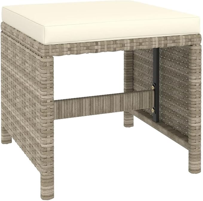 Afuera Living 6-Piece Synthetic Poly Rattan Outdoor Patio Dining Set, Beige/Cream Finish, Weather-Resistant PE Rattan with Cushions, Modern Style for Garden or Terrace, Seats Up to 6 People