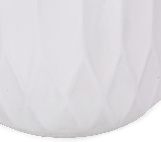 Round Outdoor Side Table, Antique White Concrete