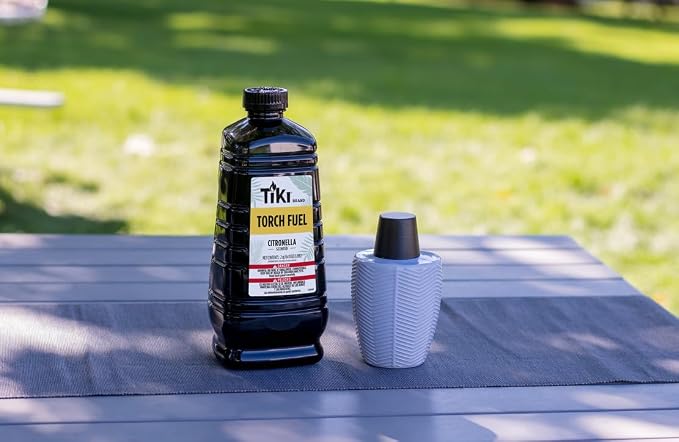 TIKI Citronella Torch Fuel - 1 Gallon (128 oz.), Easy Pour, Long-Lasting for Outdoor Torches & Table Torches, with Citronella & Lemongrass Oil, for Patio, Garden & Backyard Use