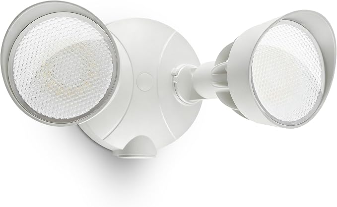 45W 5500LM Outdoor Flood Lights, Dual Head Wall Switch Controlled LED Exterior Flood Light, 5000K Daylight, IP65 Waterproof Hardwired Security Light for Outside Garage Yard (White)