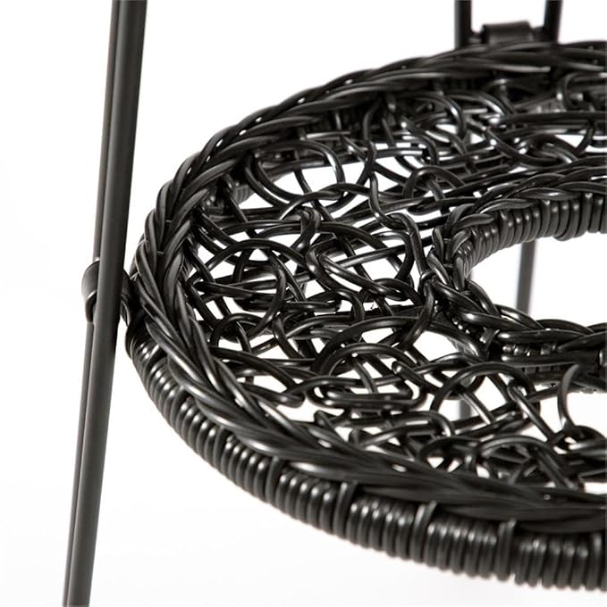 Furniture of America Muse & Lounge Co. Serene Wicker/Rattan Round Outdoor Coffee Table in Black