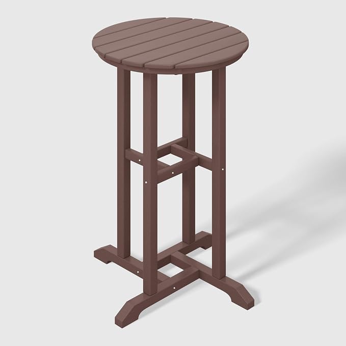 WestinTrends Malibu 37" Counter Height Round Outdoor Patio Bistro Bar Table, Dark Brown