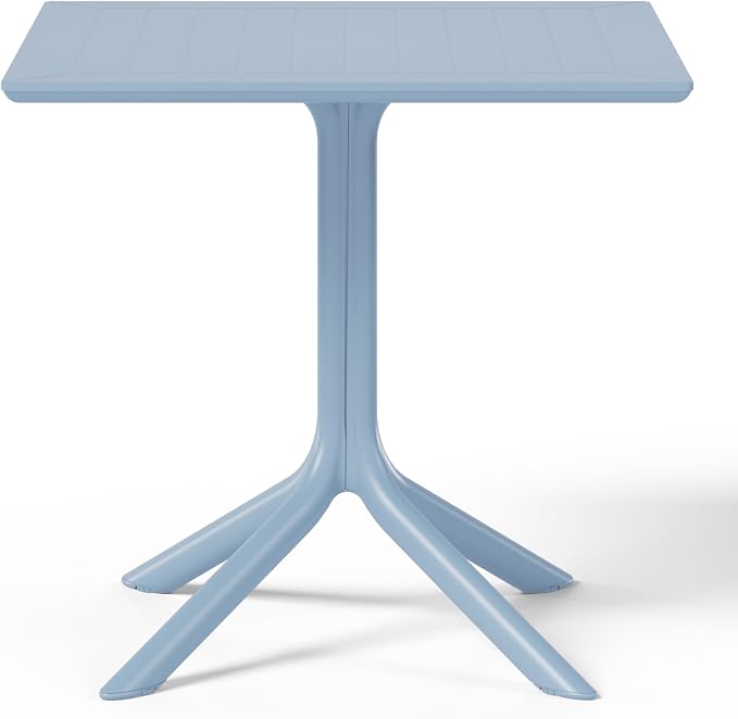 WestinTrends Playa 31.5" Square Outdoor Plastic Resin Patio Dining Table for 4, French Blue