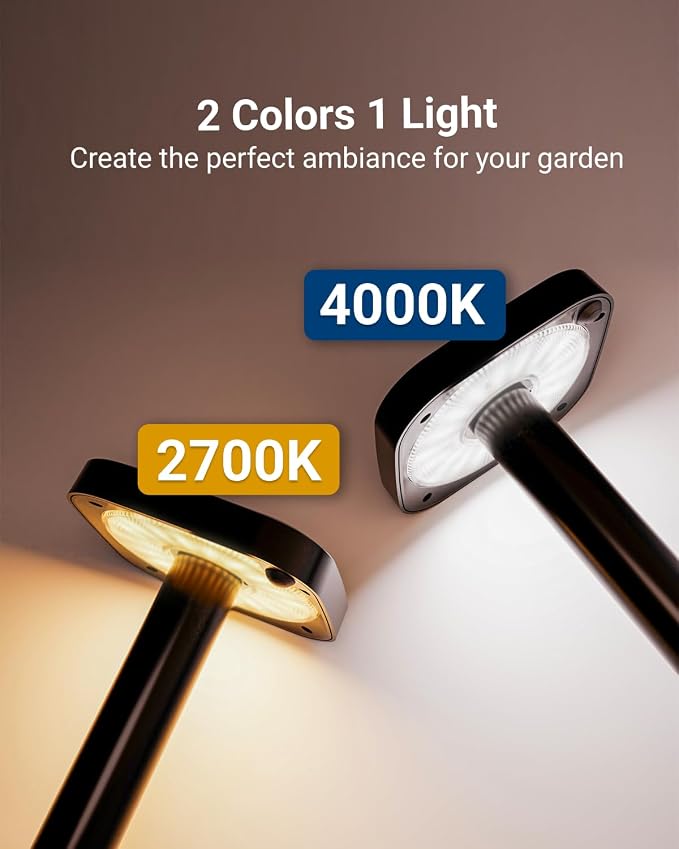 Sunco 6 Pack Square Solar Pathway Lights Outdoor, 2CCT, 2W, Dimmable | Selectable CCT 2700K/4000K, Bright 120LM, Outdoor Patio, Backyard, Garden Landscape Lighting, Home and Accent Lights, 3.7V
