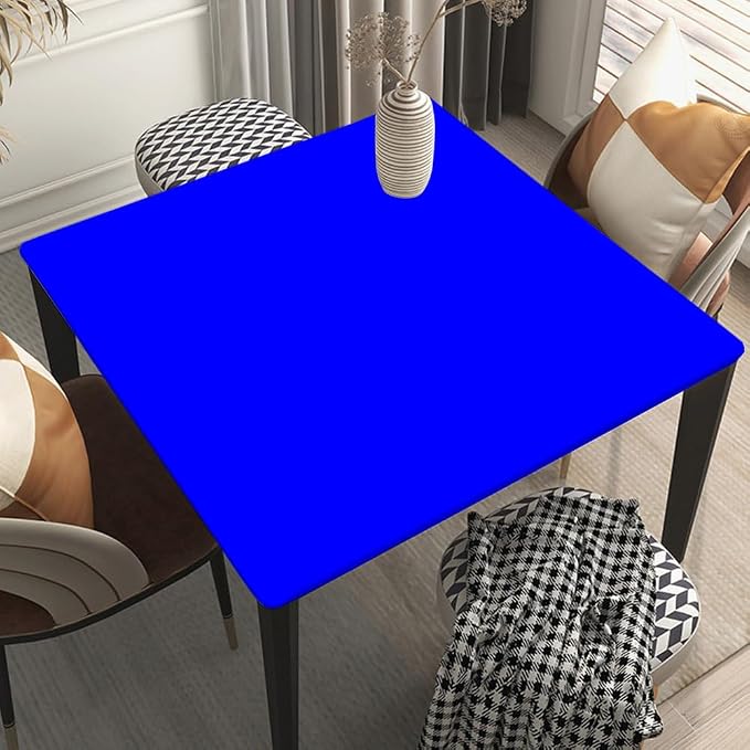 Square Table Topper Caps Suit for 60"x60" Table Blue Outdoor Tablecloth for Picnic, Camping, Banquet and Parties Style182